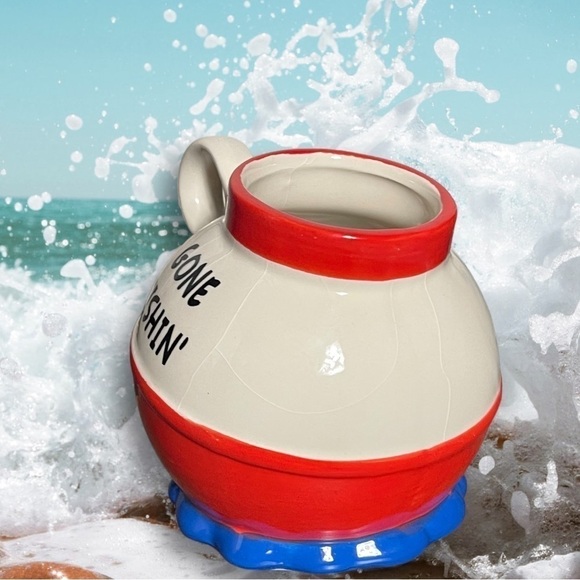 FISHING season has begun! GONE FISHIN’! BIGMOUTH Bobber Mug for Coffee Tea pens! - Picture 4 of 6